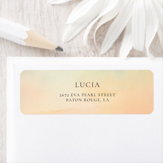 水彩サンセットクラウド9ブライダルシャワーアドレス ラベル (インサイチュ)