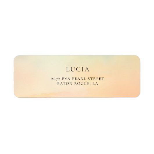 水彩サンセットクラウド9ブライダルシャワーアドレス ラベル (正面)