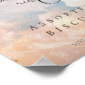 水彩サンセットクラウド9ブライダルシャワーフードサイン ポスター (角)