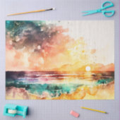 水彩サンセットシリーズデザイン12 薄葉紙 (クラフト)