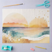 水彩サンセットシリーズデザイン7 薄葉紙 (クラフト)