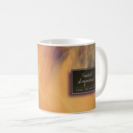 水彩サンセットスカイヨガ仲介インストラクター コーヒーマグカップ (正面右)