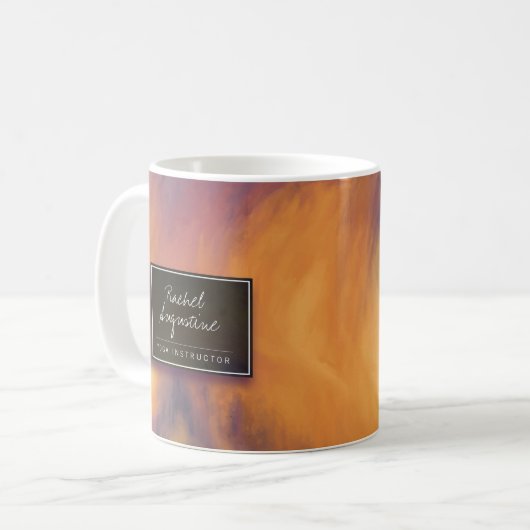 水彩サンセットスカイヨガ仲介インストラクター コーヒーマグカップ (正面左)
