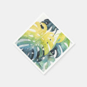 水彩サンセットパームツリー葉 スタンダードカクテルナプキン (角)