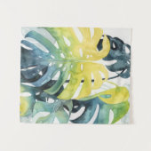 水彩サンセットパームツリー葉 タペストリー (正面(横))