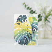 水彩サンセットパームツリー葉 ポストカード (スタンド正面)