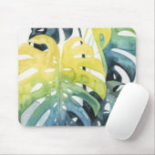 水彩サンセットパームツリー葉 マウスパッド (マウス)