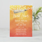 水彩サンセットビーチラブメッセージブライダルシャワー 招待状 (スタンド正面)