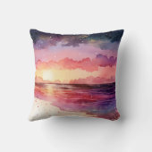水彩サンセットビーチ クッション (裏面)