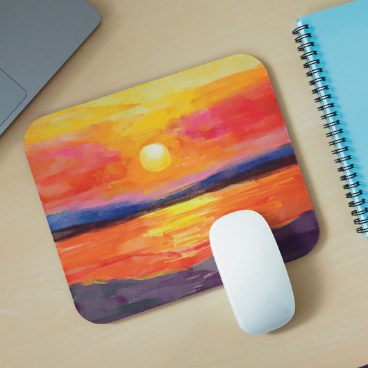水彩サンセットマウスパッド マウスパッド