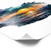 水彩サンセット フォトプリント            (角)