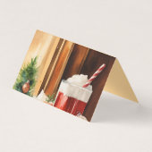 水彩サンタのビール |クリスマスドリンクカード (正面)