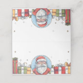 水彩サンタクロースとクリスマスプレゼント プレイスカード (外部開封)