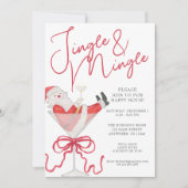 水彩サンタ クリスマスパーティー 招待状 (正面)