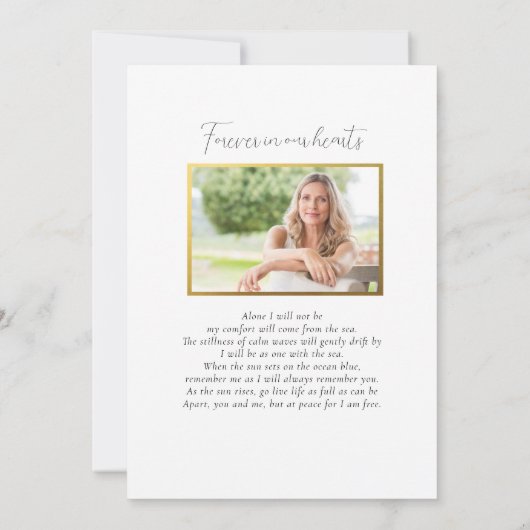 水彩サンディビーチお祝いの写真 招待状 (裏面)