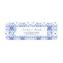 水彩サントリーニギリシャ結婚差出人住所 ラベル