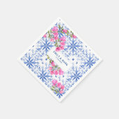 水彩サントリーニ結婚ギリシャの青と白 スタンダードカクテルナプキン (角)