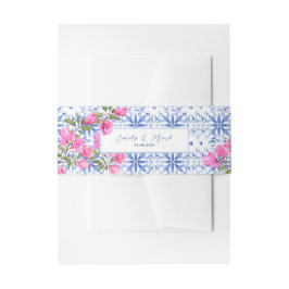 水彩サントリーニ結婚ギリシャの青と白 招待状ベリーバンド