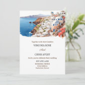 水彩サントリーニ結婚式招待状 招待状 (スタンド正面)