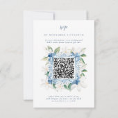 水彩サントリーニ ギリシャ | QRコード ウェディング RSVP (裏面)