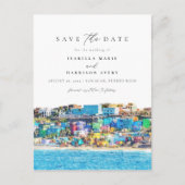 水彩サンファンプエルトリコスカイライントロピカル ポストカード (正面)