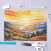 水彩サンライズオーバーマウンテンレンジ 薄葉紙 (クラフト)