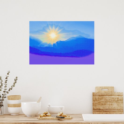 水彩サンライズ ポスター (キッチン)