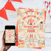 水彩サーカスアニマルバースデーパーティー 招待状