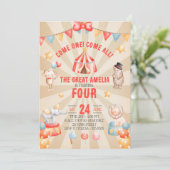 水彩サーカスアニマルバースデーパーティー 招待状 (スタンド正面)