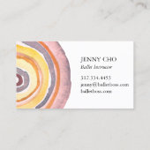 水彩サークルリングや輪抽象芸術ミニマリストウォーム 名刺 (裏面)