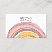 水彩サークルリングや輪抽象芸術ミニマリストウォーム 名刺 (正面)