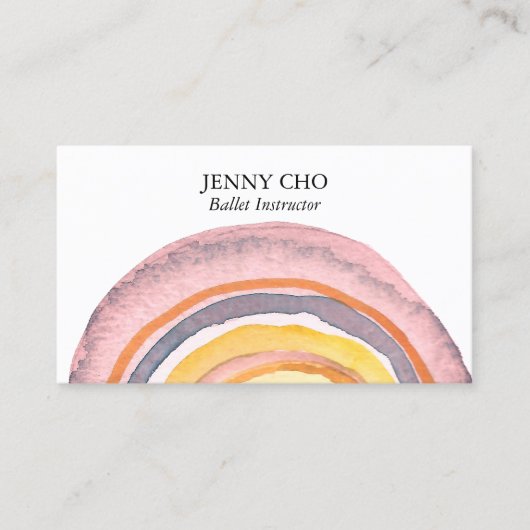 水彩サークルリングや輪抽象芸術ミニマリストウォーム 名刺 (正面)