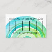 水彩サークルリングや輪抽象芸術ミニマリストグリーン ロイヤリティカード (正面)