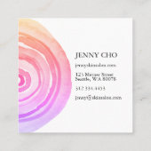 水彩サークルリングや輪抽象芸術ミニマリストピンク 割引カード (裏面)