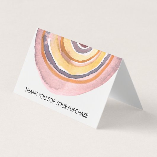 水彩サークル抽象芸術ミニマリストありがとう 名刺 (正面)