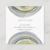 水彩サークル抽象芸術ミニマリストの順感謝してい序 スクエア名刺 (裏面)