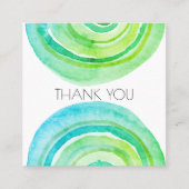 水彩サークル抽象芸術ミニマリストの順感謝してい序 スクエア名刺 (正面)