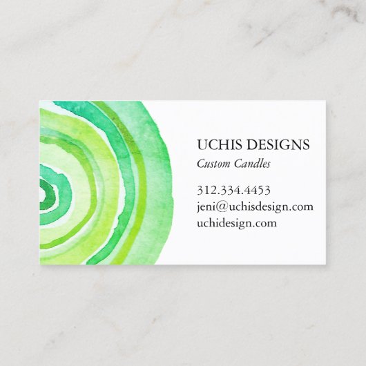 水彩サークル抽象芸術ミニマリスト手作り 名刺 (裏面)