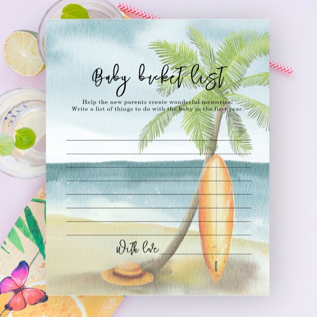 水彩サーフビーチ-ベビーバケットリスト (クリエイターアップロード済み)