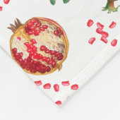 水彩ザクロ地中海のン果柄 フリースブランケット (角)