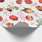水彩ザクロ地中海のン果柄 ラッピングペーパー (角)