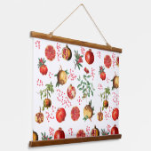 水彩ザクロ地中海のン果柄 吊り下げ型タペストリー (傾斜あり)