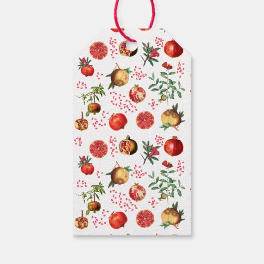 水彩ザクロ模様ロシュハサナ ギフトタグ (裏面)