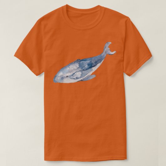 水彩ザトウクジラ2 Tシャツ (デザイン正面)