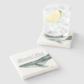 水彩ザトウクジラ、メガテラノヴェアングリエ ストーンコースター (横)