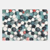 水彩シェイプのダイヤモンド円の長方形ブルー ラッピングペーパーシート (正面2)