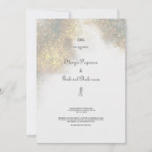 水彩シェイプグリーングリッター結婚式招待状 招待状 (正面)