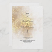 水彩シェイプバラグリッター結婚式招待状 招待状 (正面/裏面)