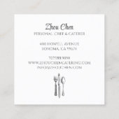 水彩シェフカテラービジネスカード スクエア名刺 (裏面)