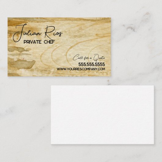 水彩シェフレストランカッティングボード 名刺 (正面/裏面)
